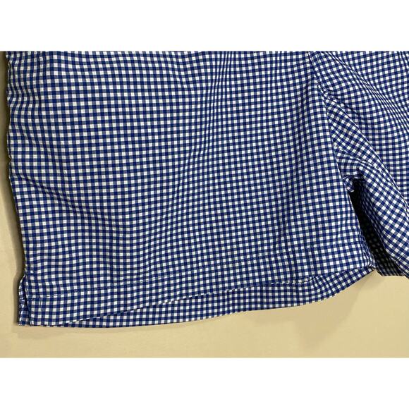 Lands End Mens Swimsuit XL 40-42 Swim Trunks Blue Checked Plaid - Picture 4 of 7